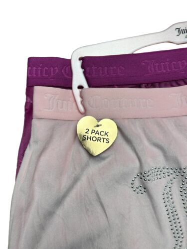 JUICY COUTURE Sleepwear, 2 Pair Velour Shorts, Size L~ Style JC1751~REAR FIND!