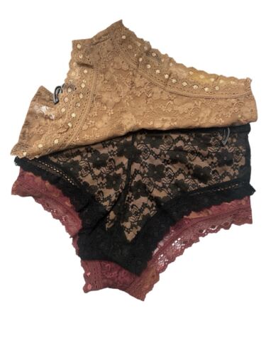 PRIMA VALENTINA~3Pk  Lace Boy Short Panties Multico~ALL REGULAR SIZES~Great Fit!
