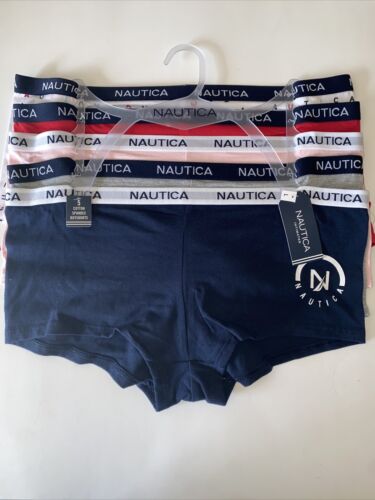 NÁUTICA ~ Women's Mid Rise NT4463 Underwear Boy Short Blend Material 5-Pair ~L