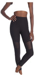 X by Gottex High Line Tech Pocket Mesh Panel Leggings Ankle Black NEW
