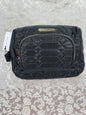 Aimee Kestenberg  Isabela Black Python Quilted Cosmetic Bag Gold Hardware NEW