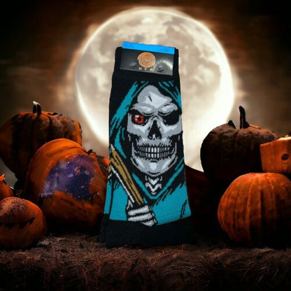 HYP GRIM REAPER Halloween Novelty 1 Pair Crew Socks Shoe Size 6-12 NWT