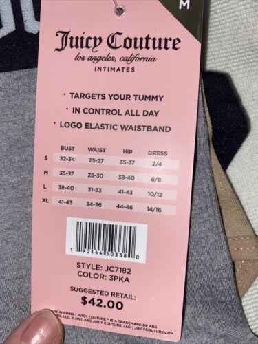 Juicy Couture 3Pack  Shorts Seamless Briefs Women’s M  ~ Multicolor ~JC7182~ NEW