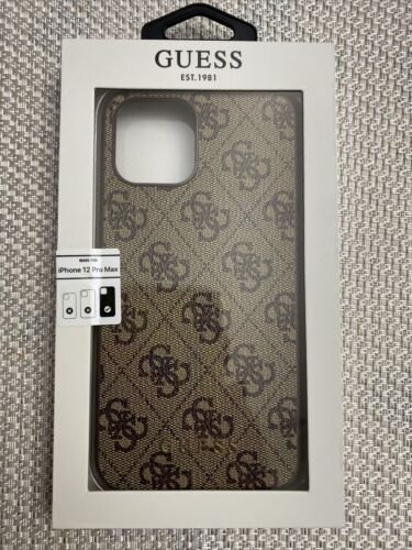 Guess Slim Profile PU Leather Protective Case For iPhone 12 Pro Max Brown