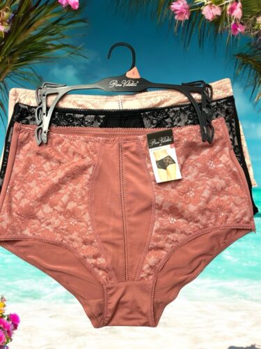 PRIMA VALENTINA 3 Pcs LACE BRIEFS HICUT~STYLE 68022~MULTICOLOR~SEAMLESS MF~Large