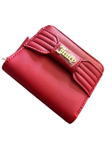 JUICY COUTURE-SCARLET RED-PRETTY BOW SMALL ZIP AROUND WALLET-GREAT & UNIQUE