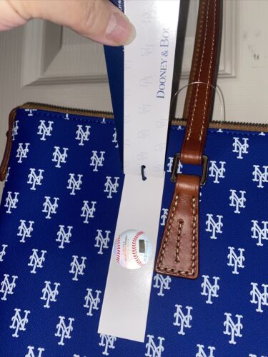 DOONEY & BOURKE New York Mets Zip Top Large Shopper Tote Bag Handbag Blue~UNIQUE
