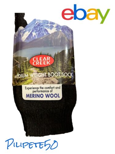 Clear Creek Medium Weight Boot Sock Merino Wool Blend Size 6-12