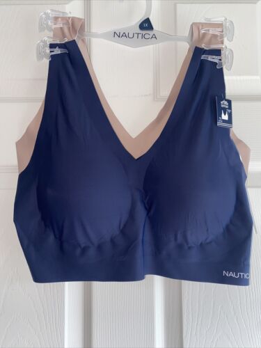 NÁUTICA 2PACK INTIMATES LOUNGE SIZE 1XL BRAS LASER CUT -NT2081 -BEAUTIFUL!