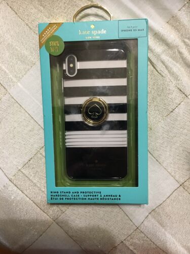 Kate Spade Phone Case +Ring Stand for iPhone XS MAX Black/White MSRP $49.99