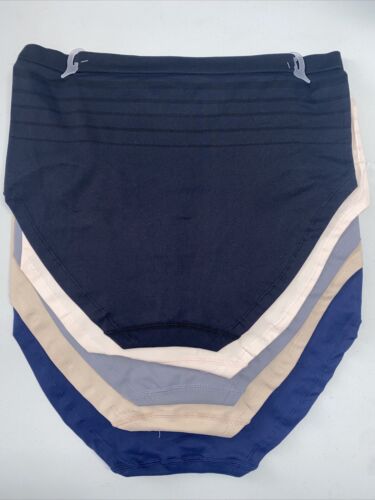 NAUTICA NT9935-5 PCK SIZE 1X~MULTICOLOR SOFT HIGH WAIST BRIEF PANTIES GREAT FIT