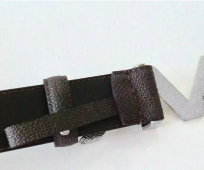 MICHAEL KORS BELT BROWN WITH PRINTED MK LOGO SILVER MK BUCKLE MSRP $48
