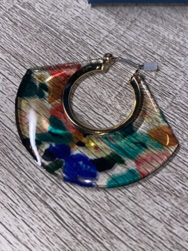 DARBIE ANGELL Earrings  Hoops Colorful by Fashion Designer NIB ~ UNIQUE
