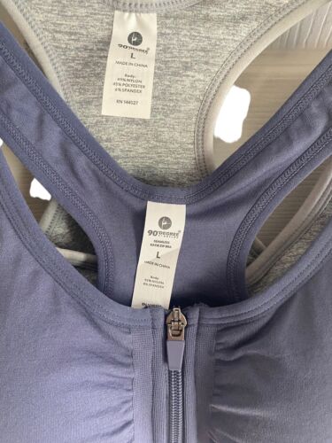 90 Degree By Reflex High Performance~ Full Support Sport  Bra Set-Two L MSRP$58