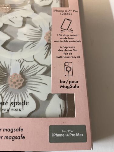 Kate Spade Phone Case iPhone 14 Pro Max 6.7" Floral Pink Rhinestone Beautiful!!!