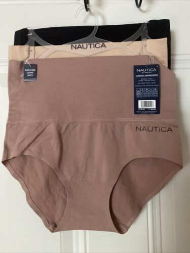 NAUTICA INTIMATES NT7106 3PKD MF SEAMLESS SHAPING BRIEF PANTIES GREAT FIT!NEW~ L
