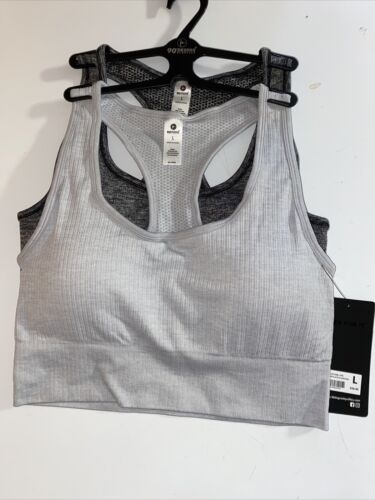 90 Degree By Reflex High Performance Full Support Sport  Bra Set-Two L- MSRP$58