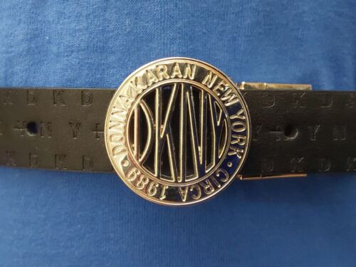 DKNY BELT REVERSIBLE BLACK DKNY LOGO TO SMOOTH BROWN SILVER BUCKLE "TAKE A LOOK"