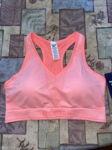 Reebok Tone Seamless Bra Electric Coral Heather Medium Support XLarge MSRP $40