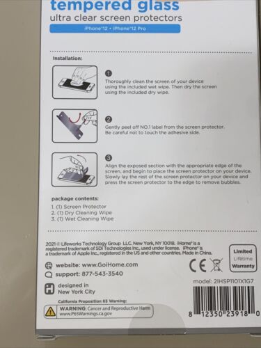 SPECK Clear Screen Protector DESIGN FOR IMPACT For iPhone 12 PROMAX NIB SEAL