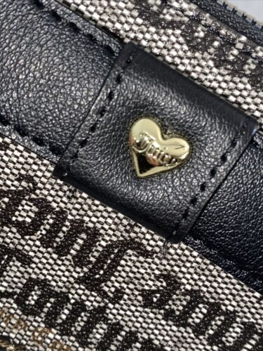 Juicy Couture Peek A Bow LG Black Logo 13JCABFJC-GBK Wallet Card Organizer CUTE!