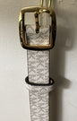 Michael Kors Belt Vanilla Mini Printed MK Logo Gold Buckle (Skinny) size Large