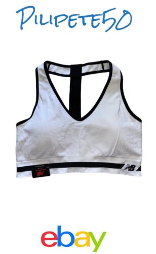 New Balance Medium Impact Sports Bra Style 7462 White/Black Size XXL NEW