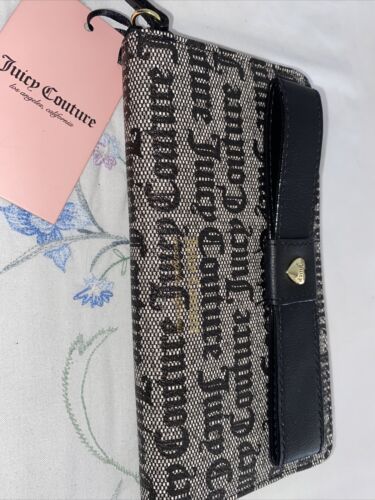 Juicy Couture Peek A Bow LG Black Logo 13JCABFJC-GBK Wallet Card Organizer CUTE!