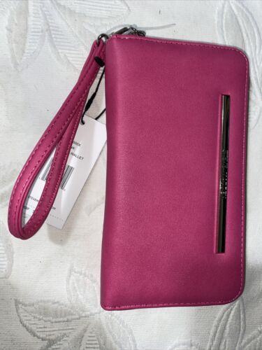 STEVE MADDEN WALLET WRISTLET ORGANIZER PINK SMOOTH TEXTURED MD1000X Beautiful!