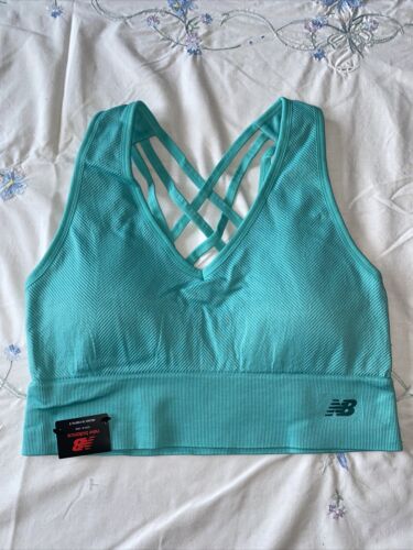 New Balance Medium Impact Sports Bra Style # 112018 AQUARIUS- GREEN Size L