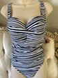 NIP TUCK BOND EYE ONE PIECE SWIMSUIT Stripe  Black /White Size 8