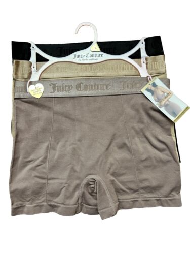 Juicy Couture 3Pack JC1680 Boyshorts Seamless Shaping Women’s~Size Large~UNIQUE!