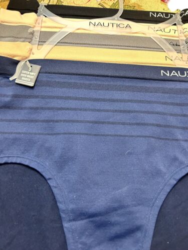 NAUTICA NT9935-5 PCK SIZE 1X~MULTICOLOR SOFT HIGH WAIST BRIEF PANTIES GREAT FIT