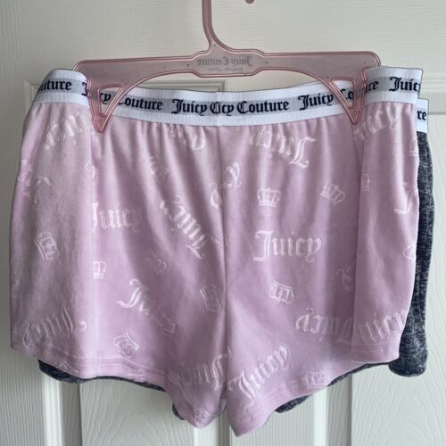 JUICY COUTURE Sleepwear Velour Shorts~Style JC1751~2 Pair ~ All sizes~~REAR FIND