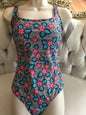 GOTTEX Multicolored/Black Floral Design One Piece Tank Style Swimsuit Sz 10 NWT
