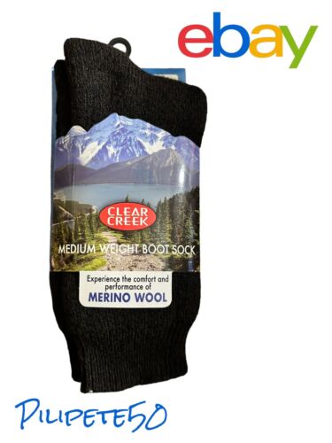 Clear Creek Medium Weight Boot Sock Merino Wool Blend Size 6-12