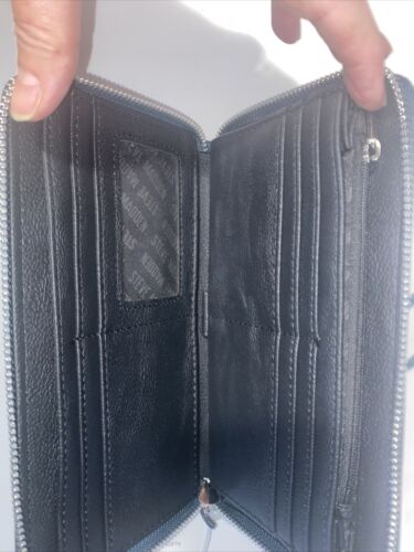 STEVE MADDEN WALLET WRISTLET TEAL GREEN SMOOTH TEXTURED SILVER ZIPPER~REAR FIND!