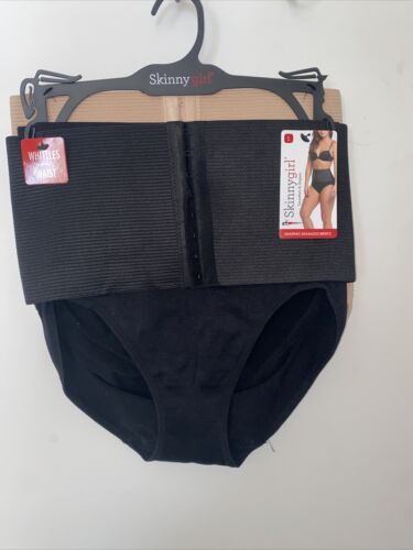 SKINNYGIRL SHAPING 2PCK ELASTIC BAND HOOK&EYE BRIEFS~WHITTLE YOUR WAIS~SG7614~XL