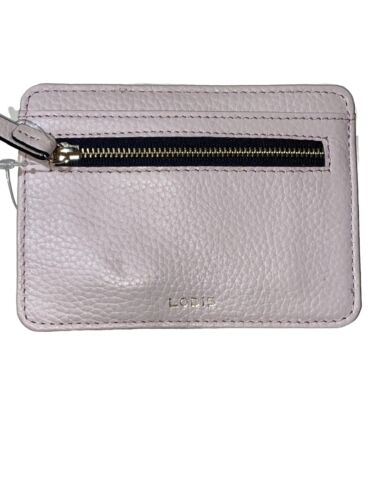 Lodis Blush Pink RFID Protection Card Case Window ID Genuine Leather Wallet