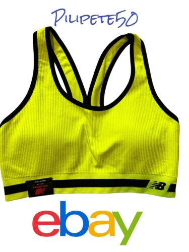 New Balance Medium Impact Sports Bra Style 112013 Green~Yellow Iridescent Sze XL