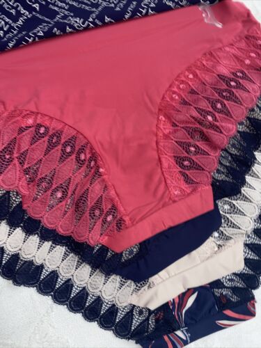 NAUTICA Intimates No Show Mid Rise Panties Microfiber Lace Trim 5 Pack NWT
