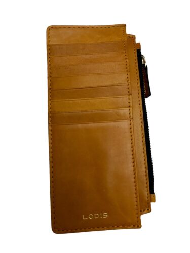 Lodis Brown RFID Protection Card Case Window ID  Leather Wallet GREAT QUALITY!!