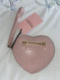 JUICY COUTURE ON THE BLOCK WORD ON THE STREET HEART WRISTLET WRISTLET COIN PURSE