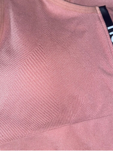 NEW BALANCE Medium Impact Sports Bra Style #R000440 DUSTED PEACH FRONT ZIP LOGO