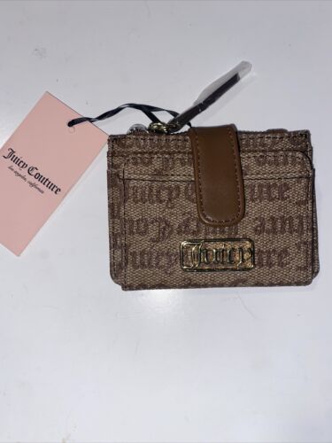 JUICY COUTURE GOTHIC LOGO CHESTNUT CHINO STATE. CARD CASE FOLD OVER-NEW MSRP $35
