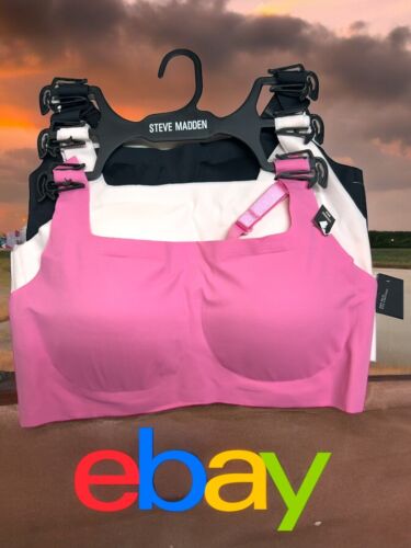 Steve Madden Women’s 3-Pack Seamless Lounge Bra Removable Pads Size S~ MSRP $84