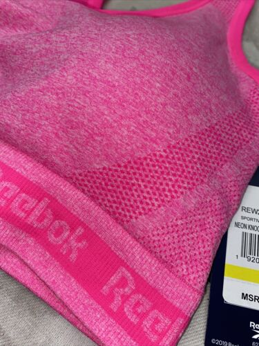 Reebok Sport Seamless Neon Knock￼ Out Pink￼ Bra  XLARGE Retail $40 NEW
