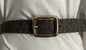 MICHAEL KORS BELT REVERSIBLE CHOCOLATE/VANILLA MK LOGO PRINT GOLD OVAL BUCKLE