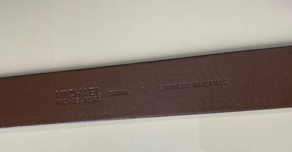 MICHAEL KORS BELT CHOCOLATE WITH LARGE MK LOGO WITH GOLD BUCKLE NICE!!!