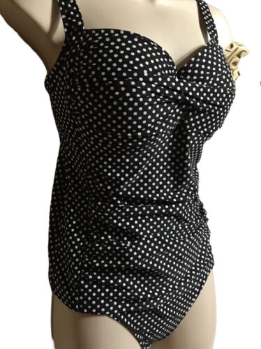 NIP TUCK Swimsuit Style NY2902SPB Sorrento Spot Black Two Pieces NWT